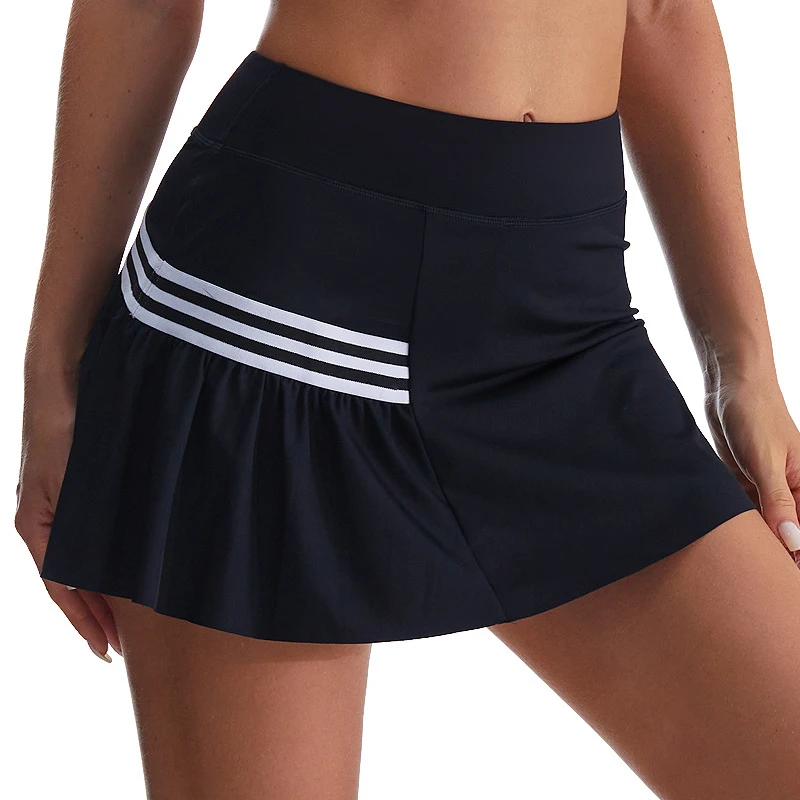 Hot Sale Women Sports Tennis Skirt Breathable Running Exercise Short Skirt High Waist Tennis Skirt