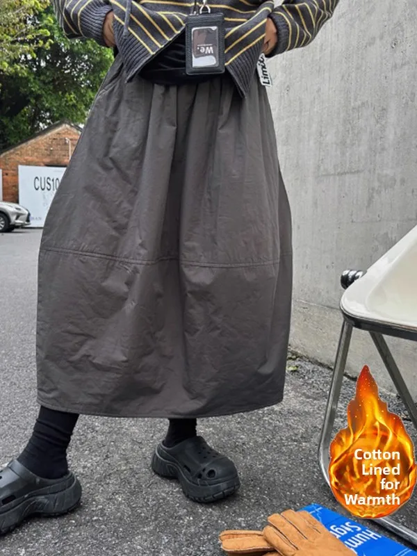 Calda gonna da donna versatile casual a vita alta a trapezio imbottita in cotone Faionable Retro Sle per l'autunno inverno