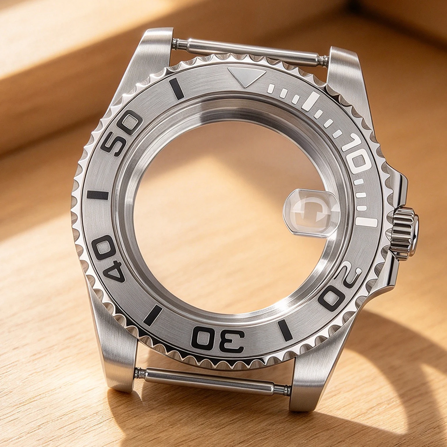 Silver 40MM Watch Case Sapphire Glass For Yacht-Master NH35 NH36 NH38/34 Miyota8215 ETA2824 Movt 28.5mm Dial Repair Tools Parts