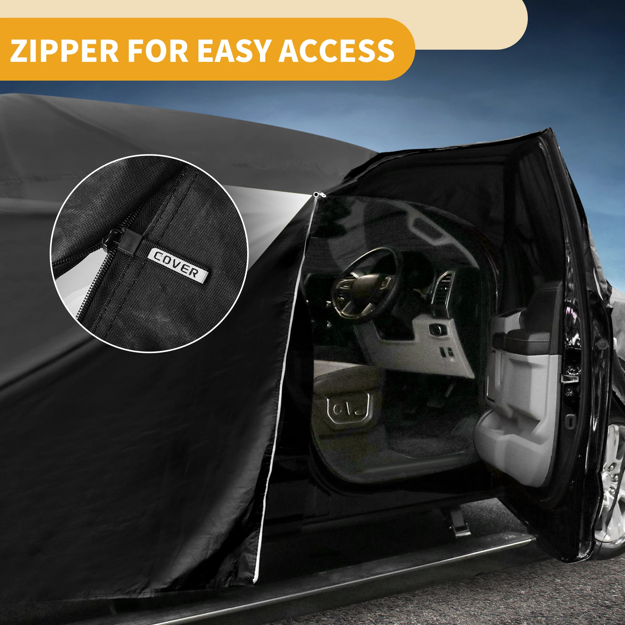 غطاء سيارة Motoforti مقاوم للماء لجميع الأحوال الجوية - حماية خارجية كاملة مقاومة للأشعة فوق البنفسجية لسيارة Volkswagen T5 LWB T6 LWB #6