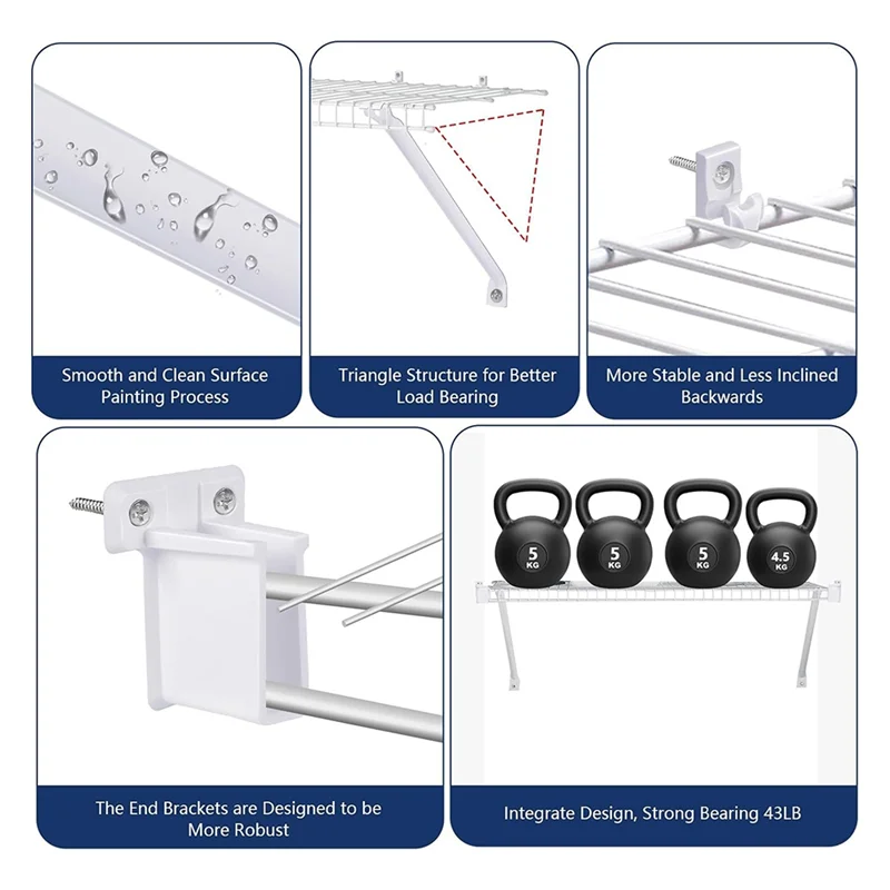 

ABKU-12 Inch Wire Shelf Brackets Set Wire Closet Shelving Accessories Support Brackets Wall Shelves Bracket