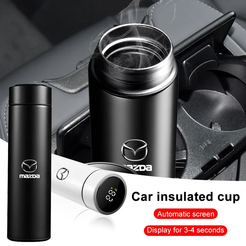 Valve Stems Car Smart Thermos Bottle with Temperature Display Coffee Cup for Mazda 3 Alexa CX4 CX5 CX8 DJ BL BM GJ CX-5 CX5 CX-3