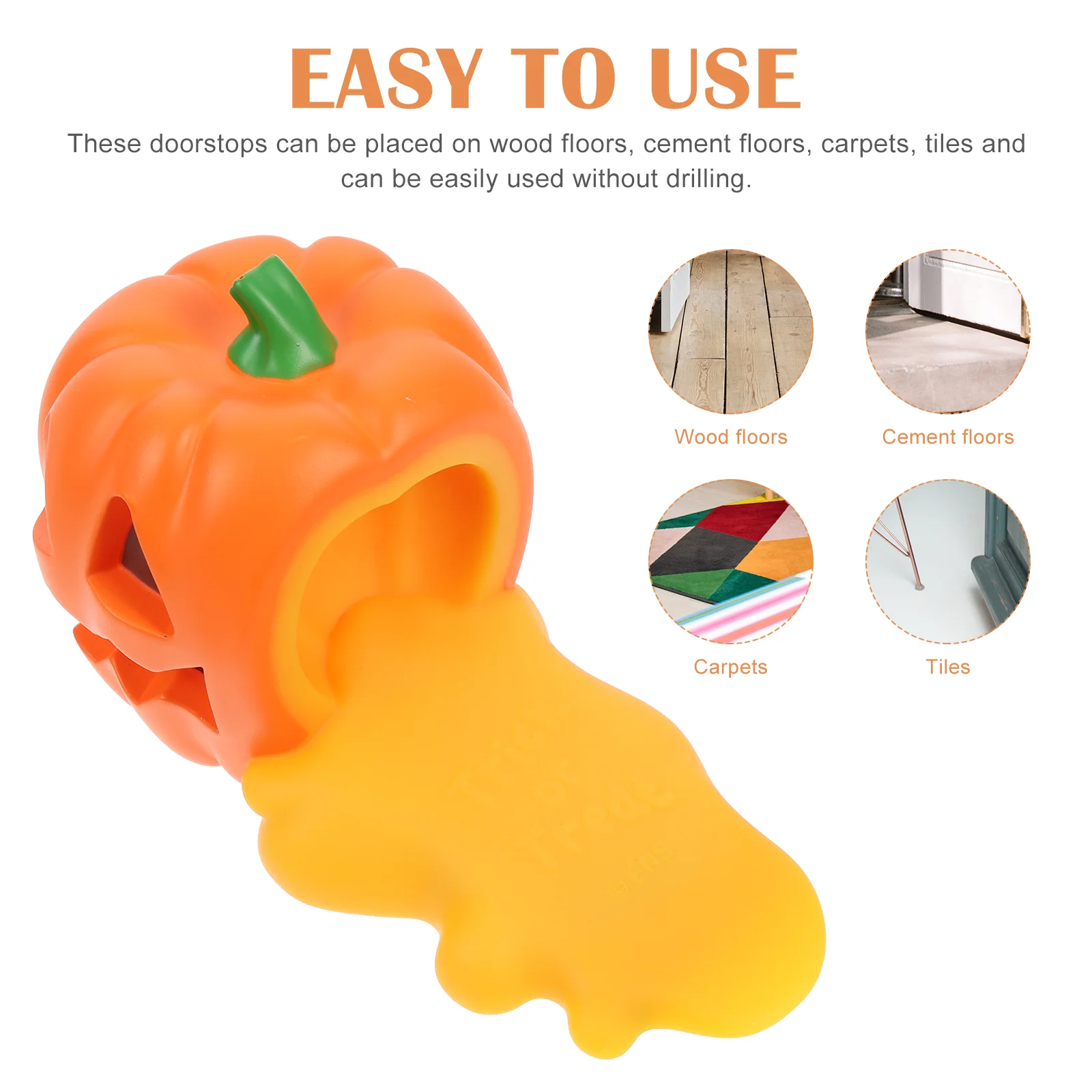 PRACTICAL DOOR STOPPER Home Accessories Decor Punch-free Plastic Buffers Orange Room Child