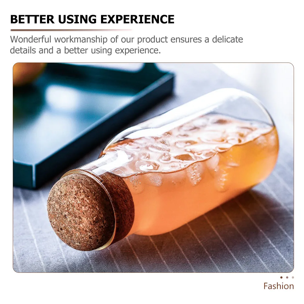 

Transparent Glass Water Bottle Cold Drink Storage Holder For Juice Milk Tea Beverage Fruit Juice Container Outdoor Summer