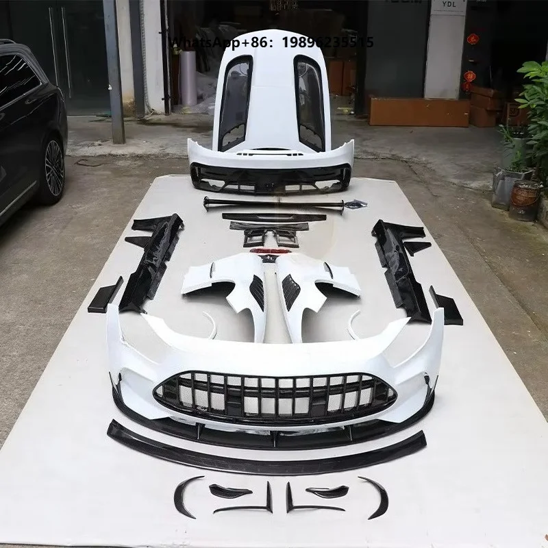 Fiberglass Mix Carbon Fiber Car Front Bumper Assembly Rear Wing Facelift Body Kit for  GT Black Series Bodykit