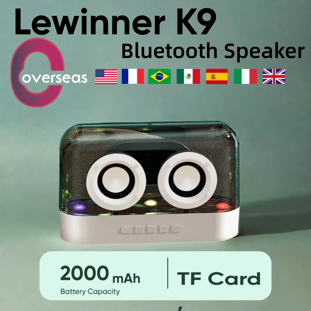 Lewinner K9 Wireless Bluetooth Speaker High Quality Transparent Portable Speaker AUX FM Radio Support record TF Cards peaker