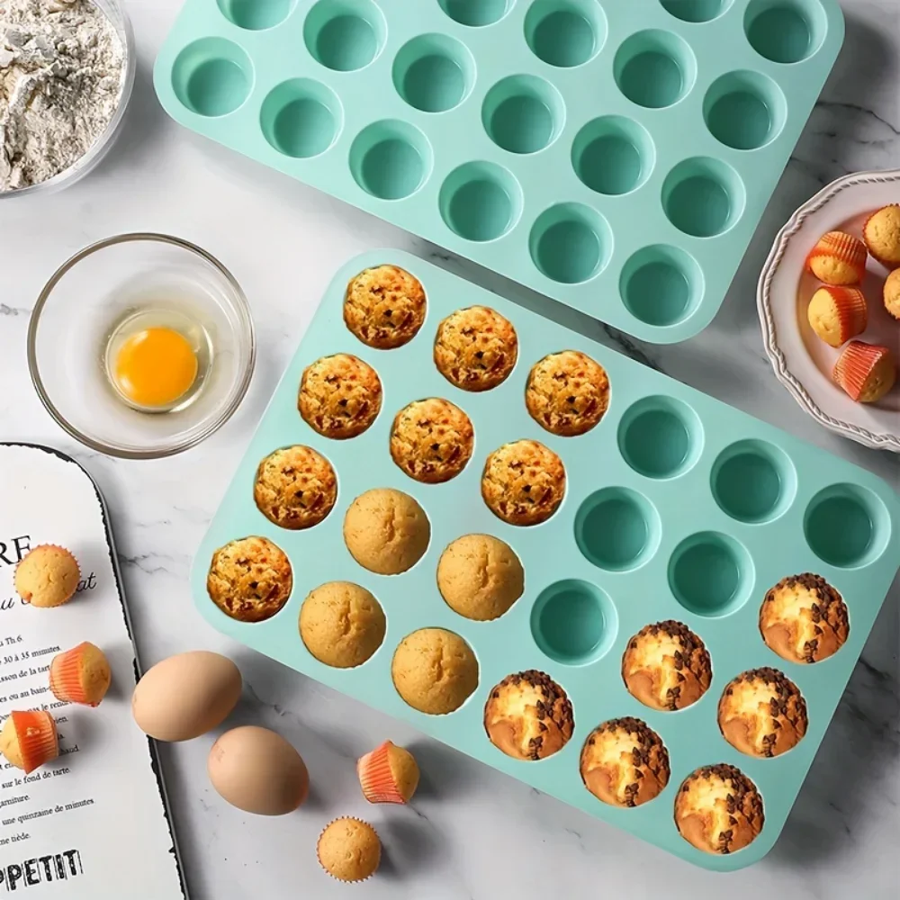 24Hole Cupcake Silicone Mold Nonstick Muffin Cake Silicone Mold Form Tray Molde Mafin Muffins Cupcakes Kitchen Baking Tools