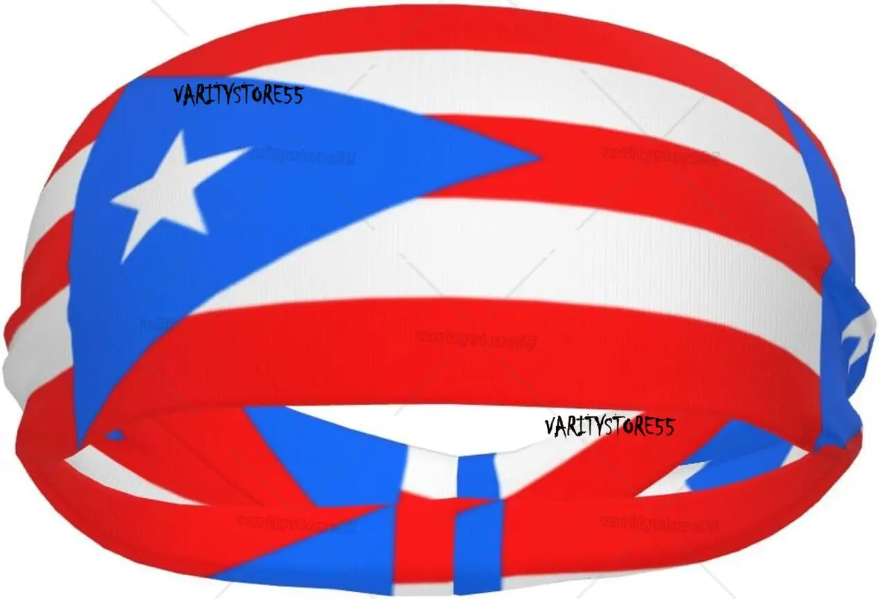 

Sports Sweatband Headbands for Men and Women Athletic Flag Of Puerto Rico Running Yoga Gym Ideal for Sports Enthusiasts
