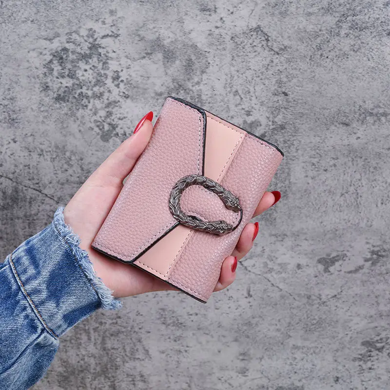 Nieuwe kleurrijke luxe damesportemonnee - korte mini-portemonnee voor dames - Zero-portemonnee voor dames - kaartetui - leren portemonnee