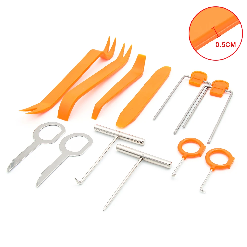 High Quality 12pcs Auto Dismantle Tools Kit Car Radio Door Clip Panel Trim Dash Audio Removal Installer Pry Kit Refit Set