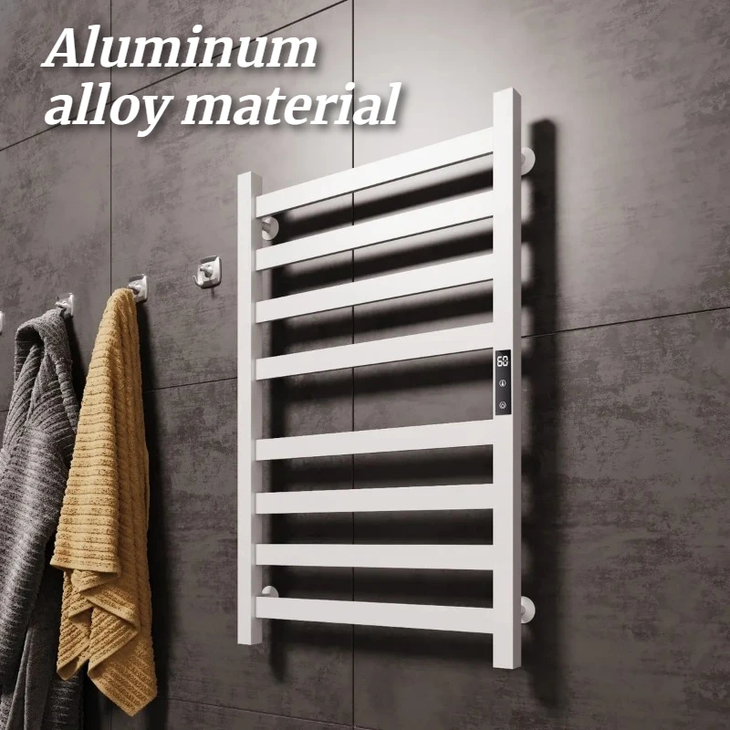 Electric Heating Towel Rack Aluminum Household Bathroom Storage Heating Drying Towel Warmers Thermostat Bathroom Hardware