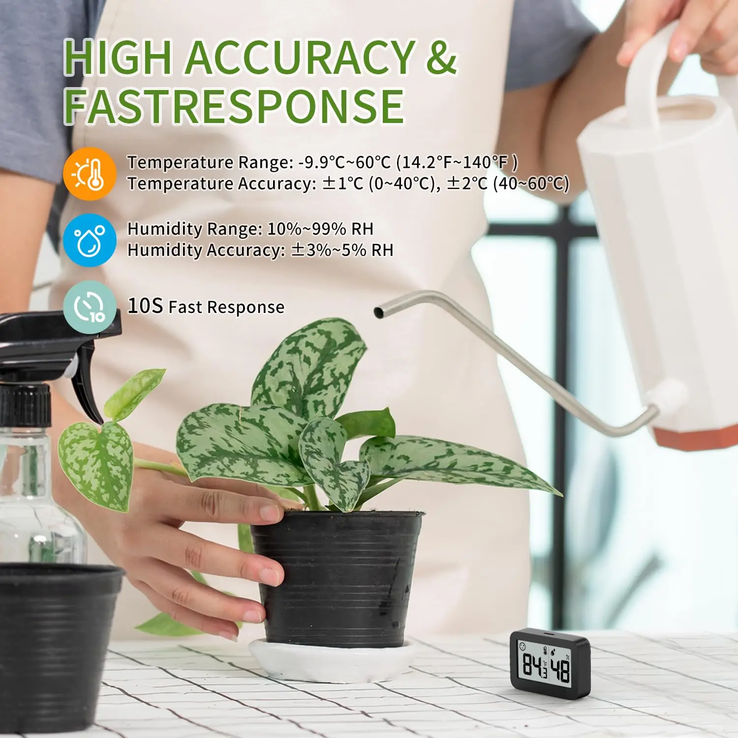 Mini Higrômetro Termômetro Interno com ℃ / ℉   Sensor Digital de Umidade para Estufa, Quarto de Bebê, Adega e Armário