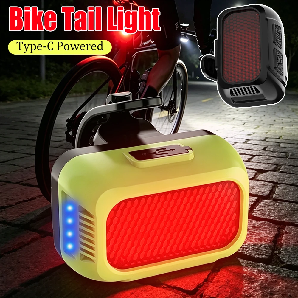 Mountain Biking Experience - Type-C Powered Bicycle LED Safety Light
