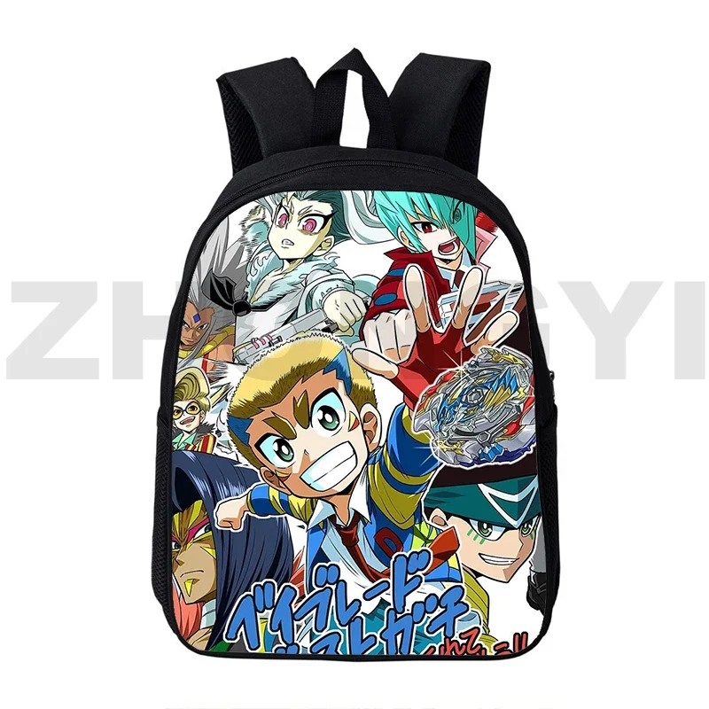 Japanese Style Beyblade Burst 3D Backpack Boys Canvas Sport Bookbag Anime School Bags for Girls 12/16 Inch Rucksack Kindergarten