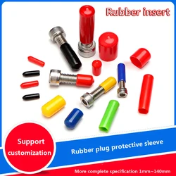 Black/Red Silicone Rubber Round End Cap 1.3/1.5/1.6/1.8/2.0-70mm Rubber Protect Sleeve Cap Pipe Plug