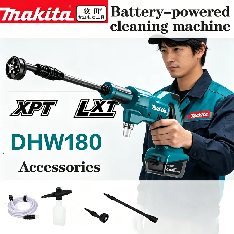 2026 new 🛶🛶model Makita DHW180 Battery High Pressure Washer 18V Cordless Portable Cleaning Device High Flow Rate Power Tool
