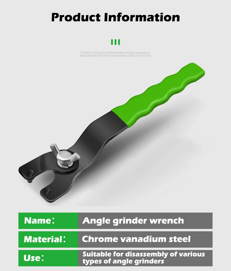10-46mm verstellbarer Winkels chl eifer Schraubens chl üssel Demontage Drehmoments chl üssel umwickelt Gummi griff zum Ersetzen von Schleif scheiben Handwerkzeuge – Detail 8