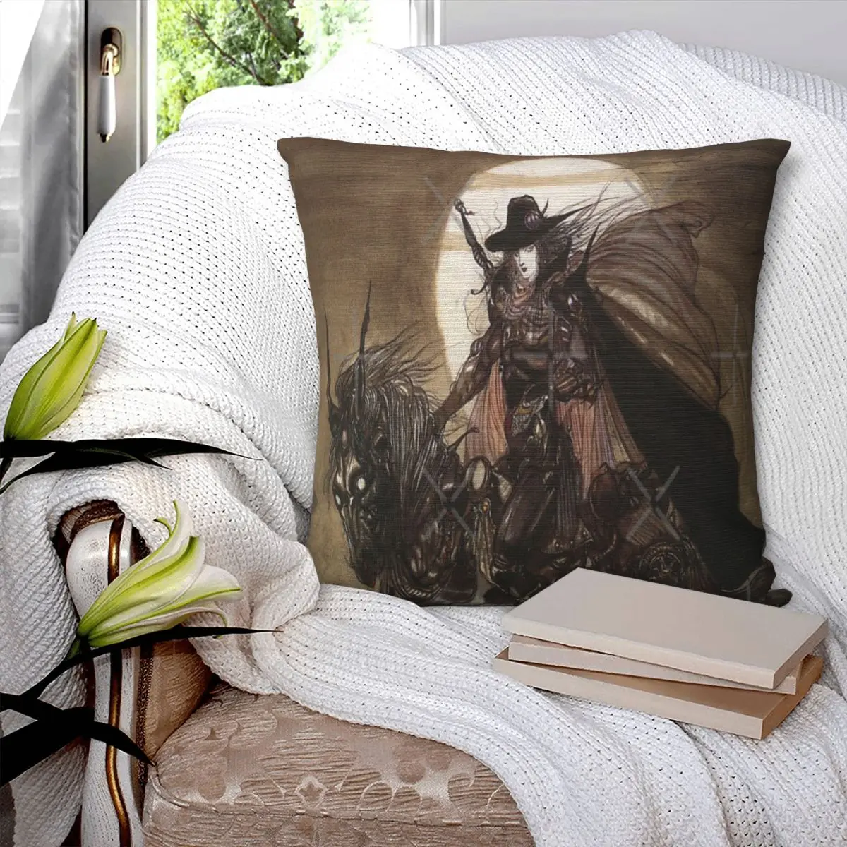 Yoshitaka Amano Vampire Hunter D Cyborg Horse Pillowcase Cushion Luxury Zipper Cushion Polyester Cushion Covers Customizable