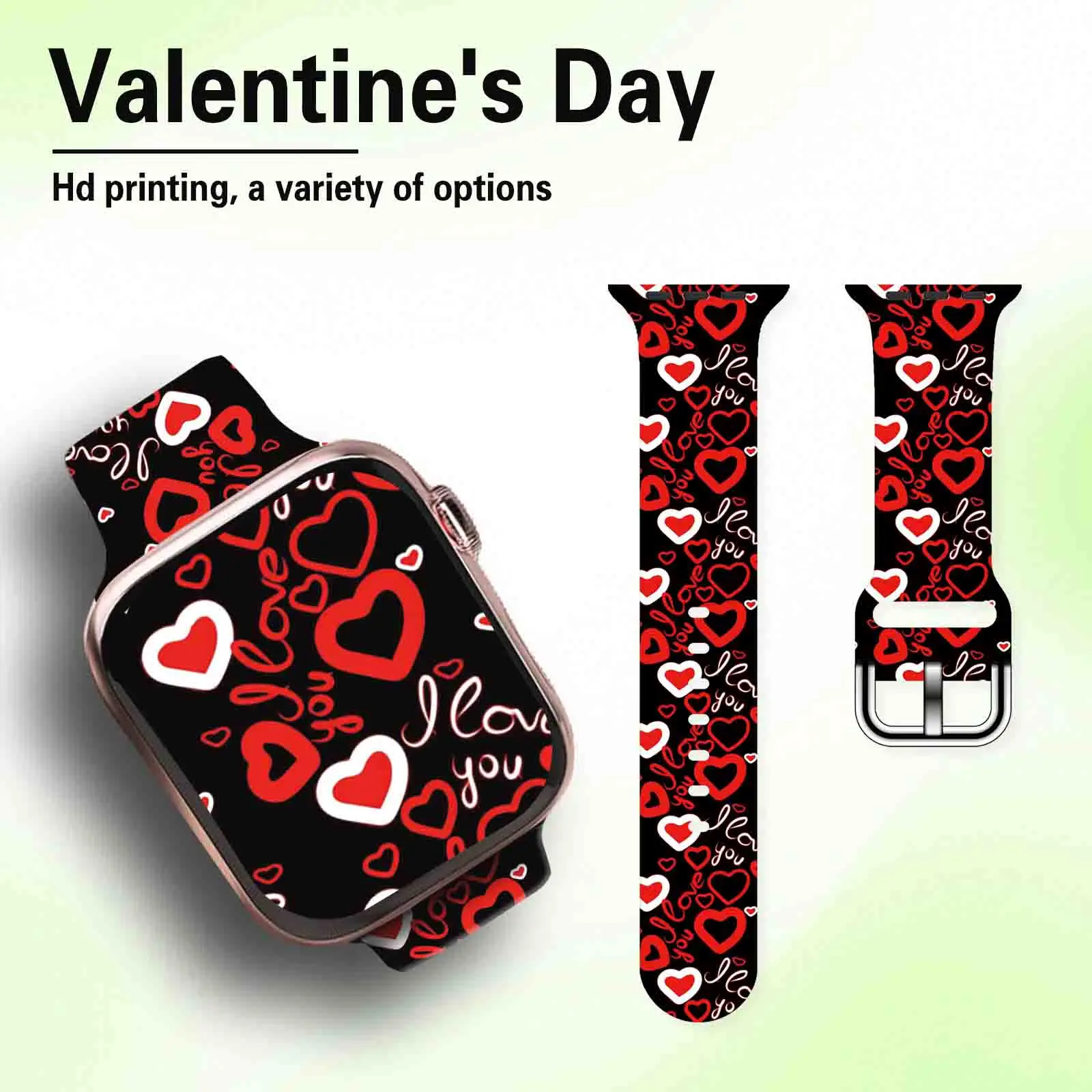 Valentine\'s Day Series Strap for Apple Watch 11 10 9 Silicone Band Replaceable Bracelet for iWatch 46mm 42mm 41mm 40mm Watchband