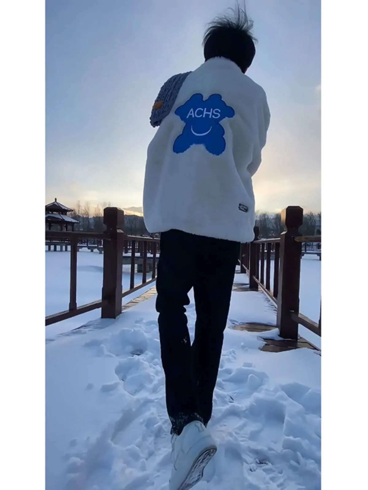 

Retro American Fce Lined Straight Leg Jeans Men's Autumn Winter Warm Slimming High Street Vibe Long Pants Youth Faion