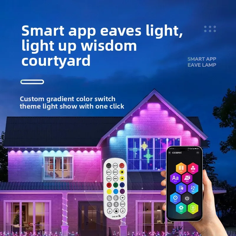 

Intelligent Symphony Ambient Light Explosive LED Eaves Light String App Intelligent Point Control Light String Decorative