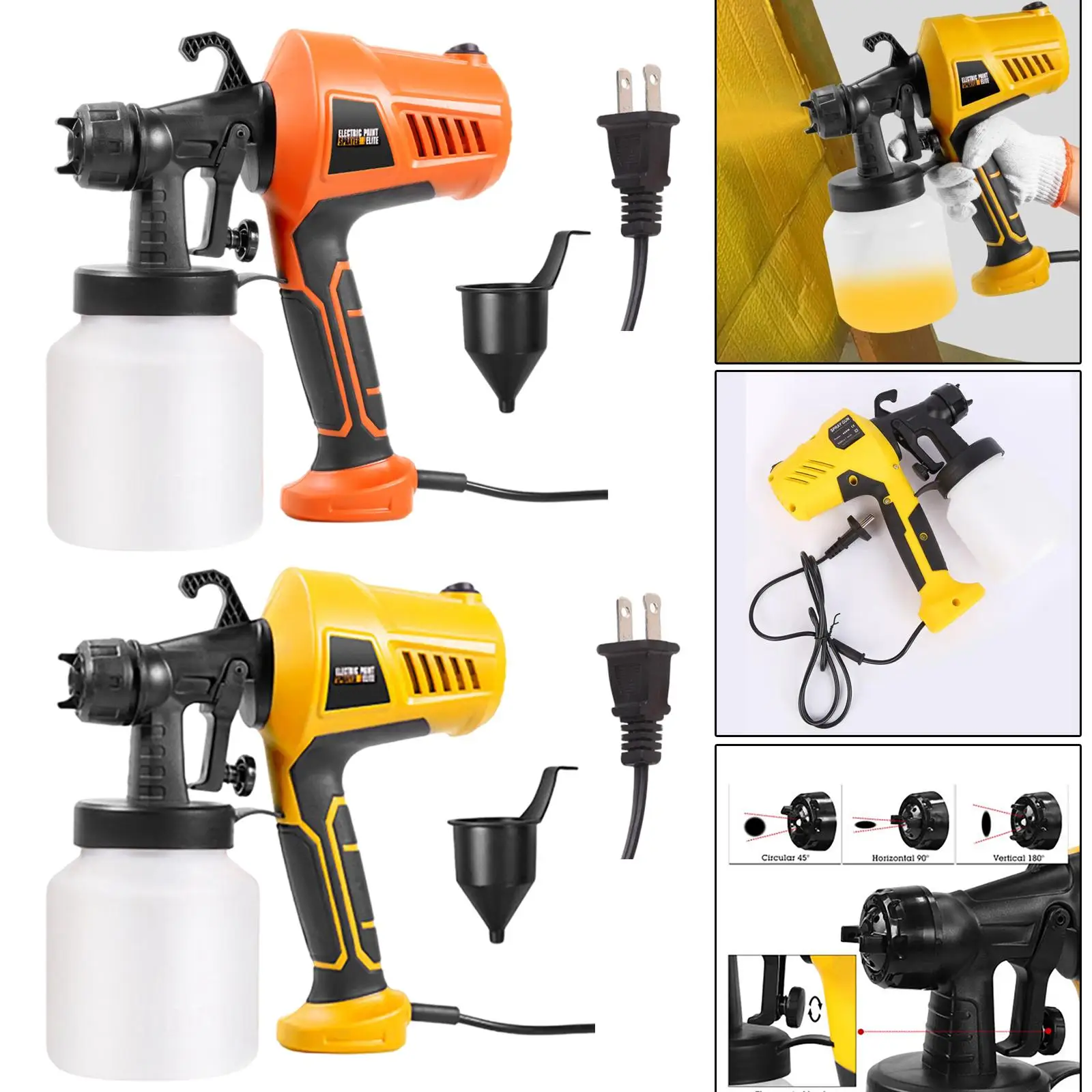 High Power HVLP Home Electric , Paint Sprayer,3 Spray Patterns with