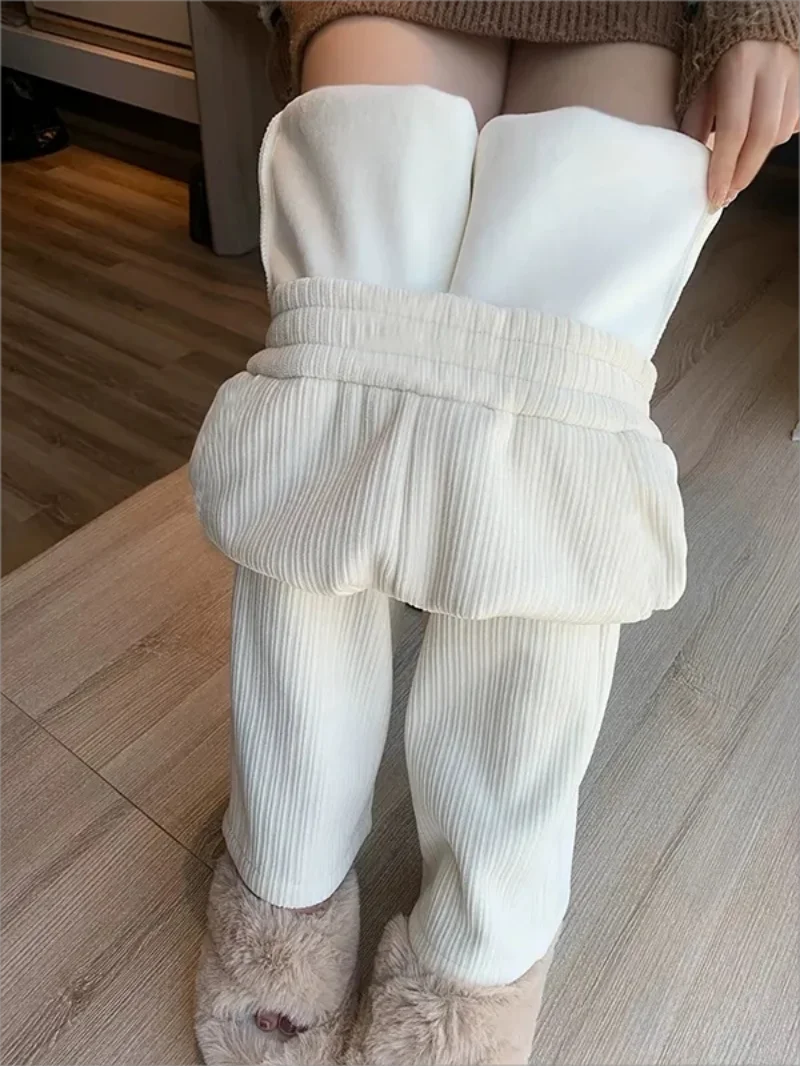 

2023 Wide leg pants for women Autumn winter thick-hanging high waist loose straight casual pants for women