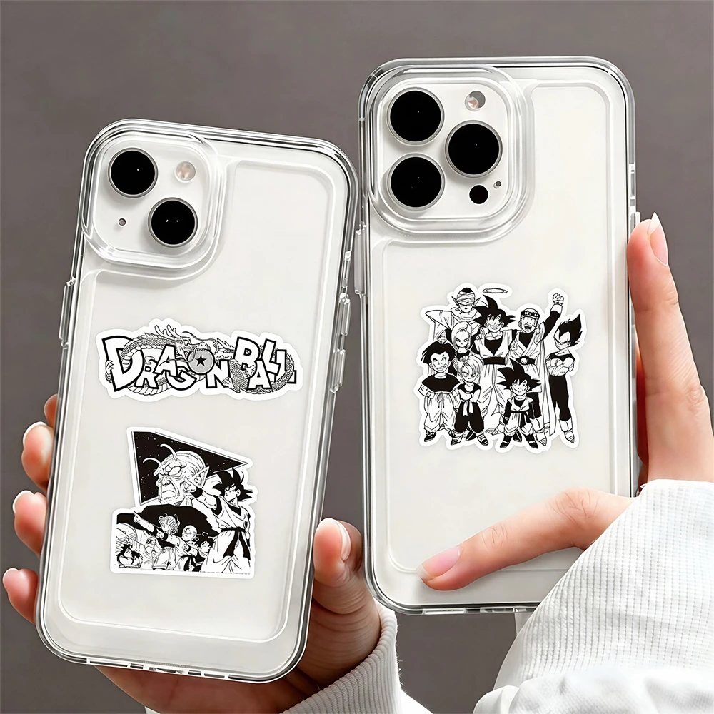 10/50/100 Stück Son Goku Anime Dragon Ball Aufkleber Schwarz Weiß Manga-Sticker für Gepäck Laptop Handy Coole Cartoon Super Saiyan Aufkleber – Detail 6