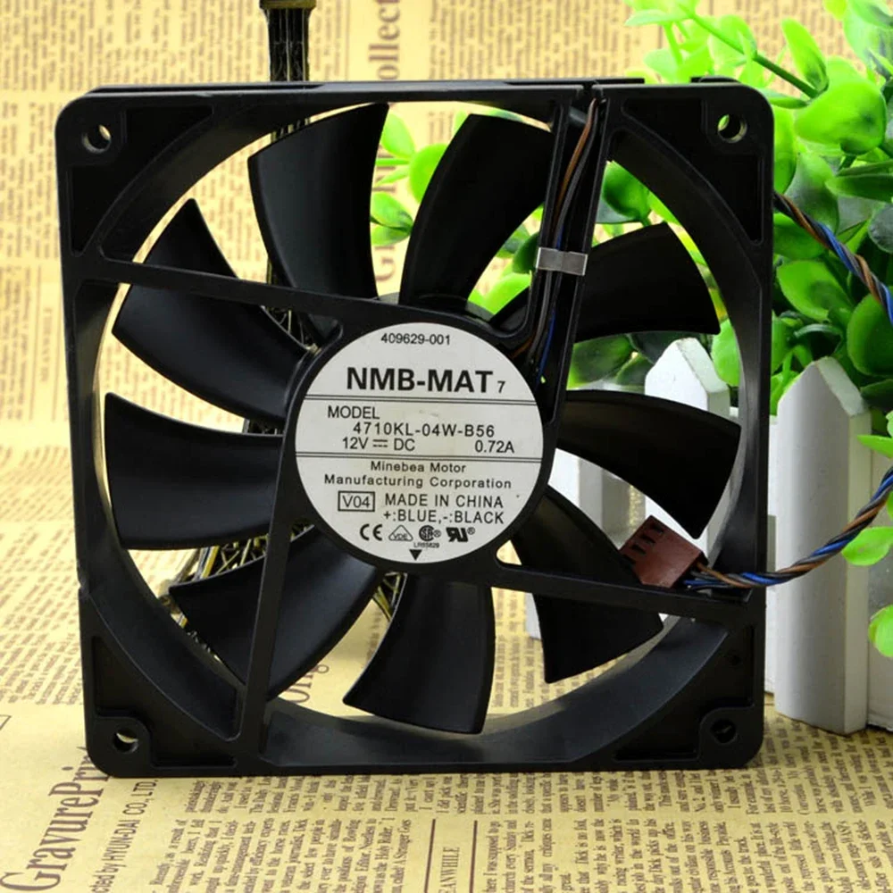 For NMB 4710KL-04W-B56 12cm 12025 120X120X25mm DC12V 0.72A 4-wire PWM industrial case axial cooling fans