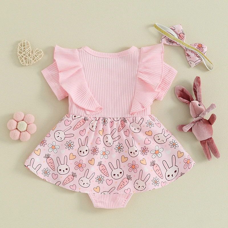 

Newborn Infant Baby Girl Easter Outfit Sleeveless Bunny Romper Dress Bodysuit My First Easter Jumpsuit Summer Clothes