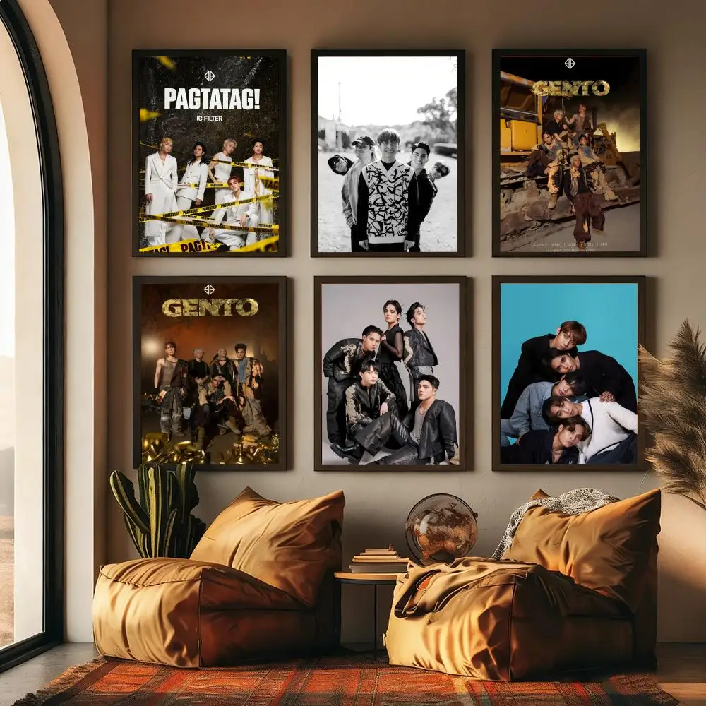 S-sB19 Boys Group Painting Calligraphy High-Quality Cotton Canvas Poster Wall Art for Living Room Modern Coffee House Decor