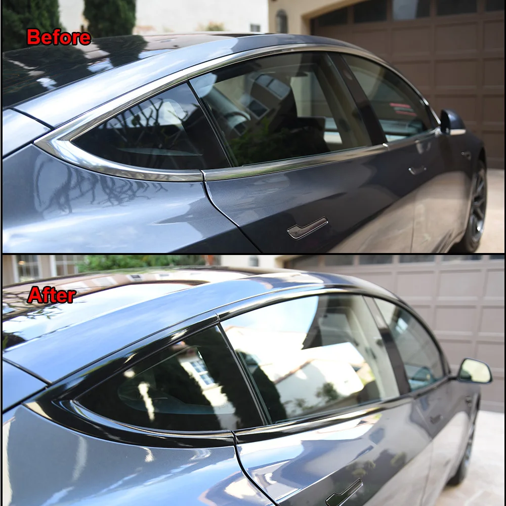 3/5/7/10CM Glossy Black Vinyl Wrap Stripes Chrome Delete Blackout Vinyl Window Trim Film For Car Interior Hood Roof Pillar