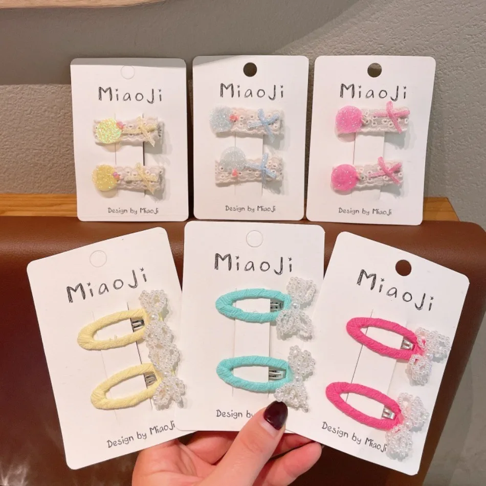 Korean Girls Pearl Bow Hair Accessories Cute Girl Hairpin Pr