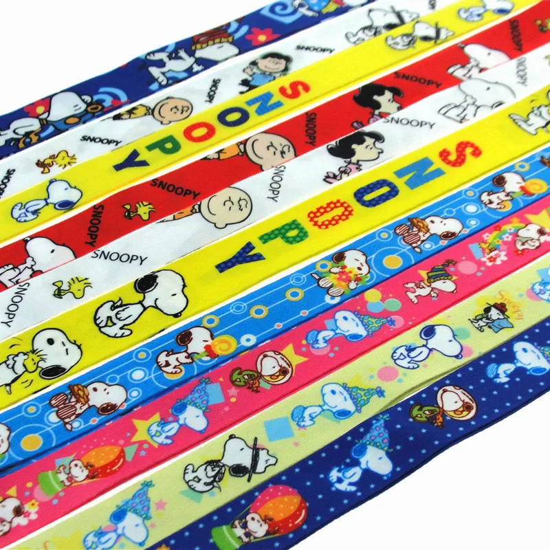 LLavero de cordón para teléfono móvil Snoopy, 10 Uds., para tarjeta de identificación, gimnasio, soporte para insignia USB, llave de coche, correa antipérdida para el cuello de dibujos animados