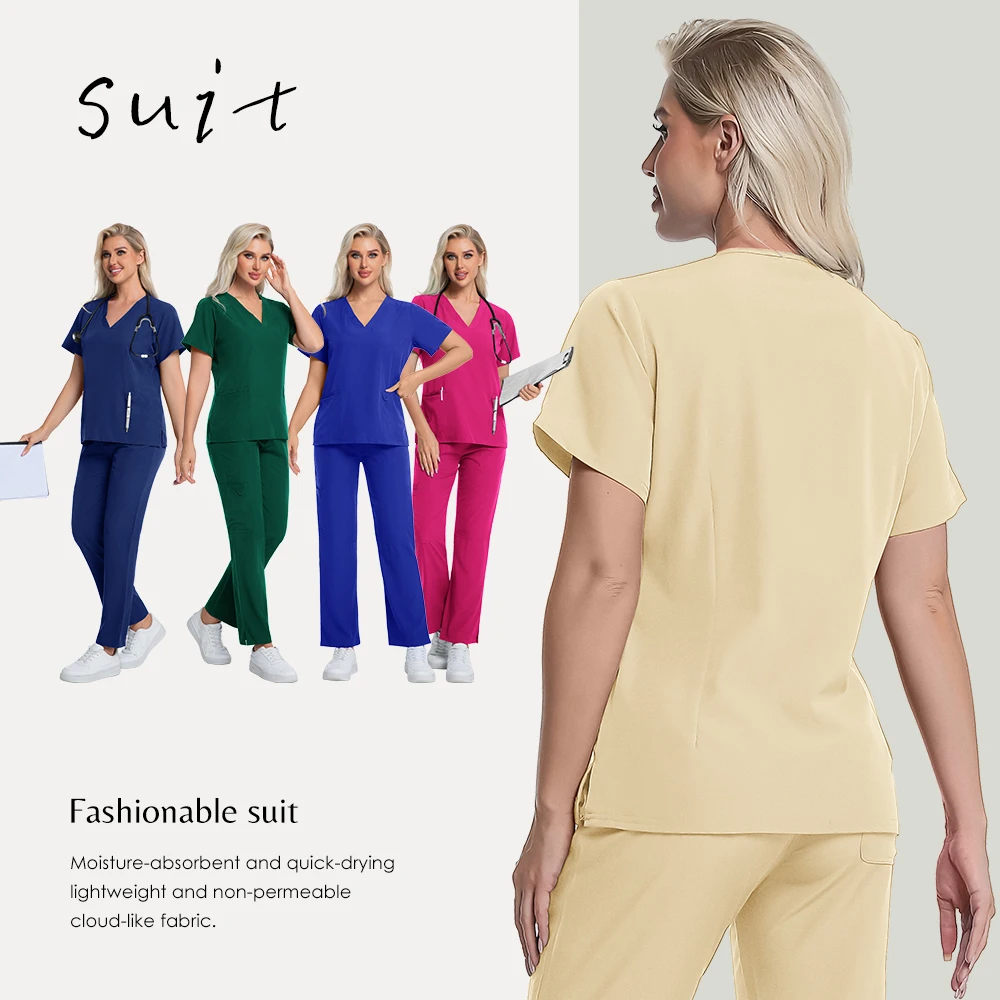 Wielokolorowy strój medyczny męski, kombinezon chirurgiczny, zestaw medyczny, uniform dla lekarza, uniform dla pielęgniarki stomatologicznej, uniform dla pielęgniarki w szpitalu dla zwierząt, uniform dla pielęgniarki w salonie kosmetycznym, hurtownia.