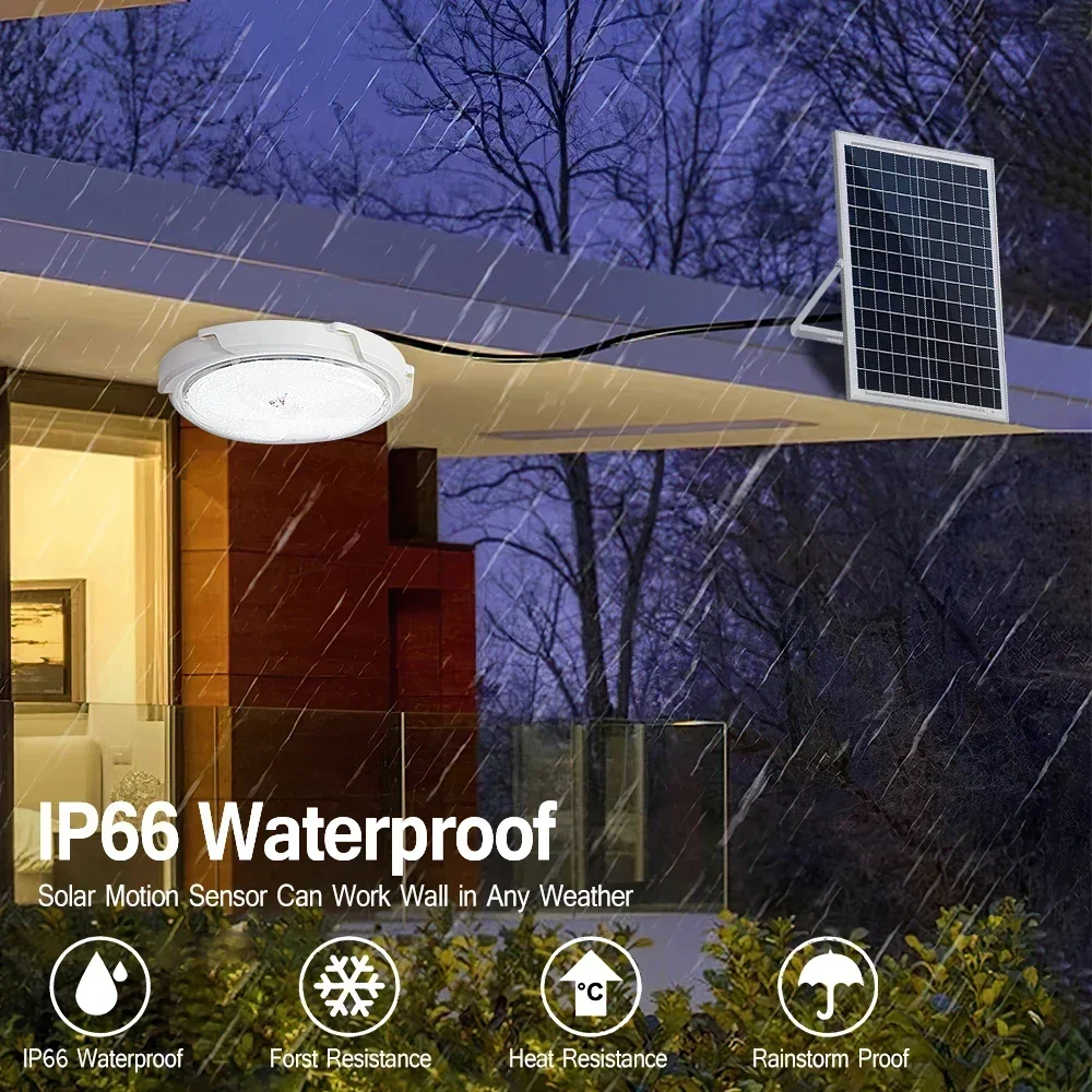 LEDSolar Ceiling Light Indoor Bedroom Corridor Garden Lighting With Remote Control Dimmable Timing Waterproof Solar Ceiling Lamp