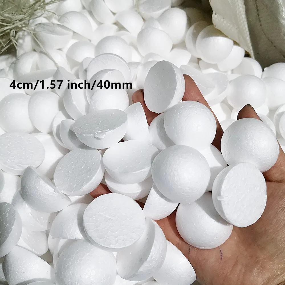 3cm/4cm Half Foam Ball Pellets DIY Ornaments Christmas for Wedding Decoration Polystyrene Ball For Kids Toys Painted Accessories