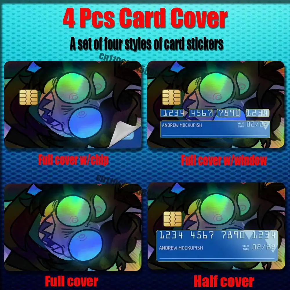 For Sebastian Solace Pressure Credit Bank Sticker ID Access Card Cover Skin Rainbow Color Laser Stickers Film