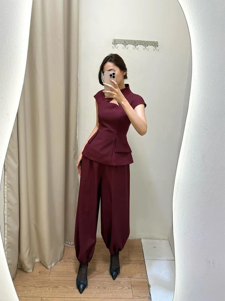 Solid Sleeveless Bodycon Tank Top High Waist Wide Leg Pants Set Women Trendy Fashion Lady Pant Suit Summer Daily Street Outfits