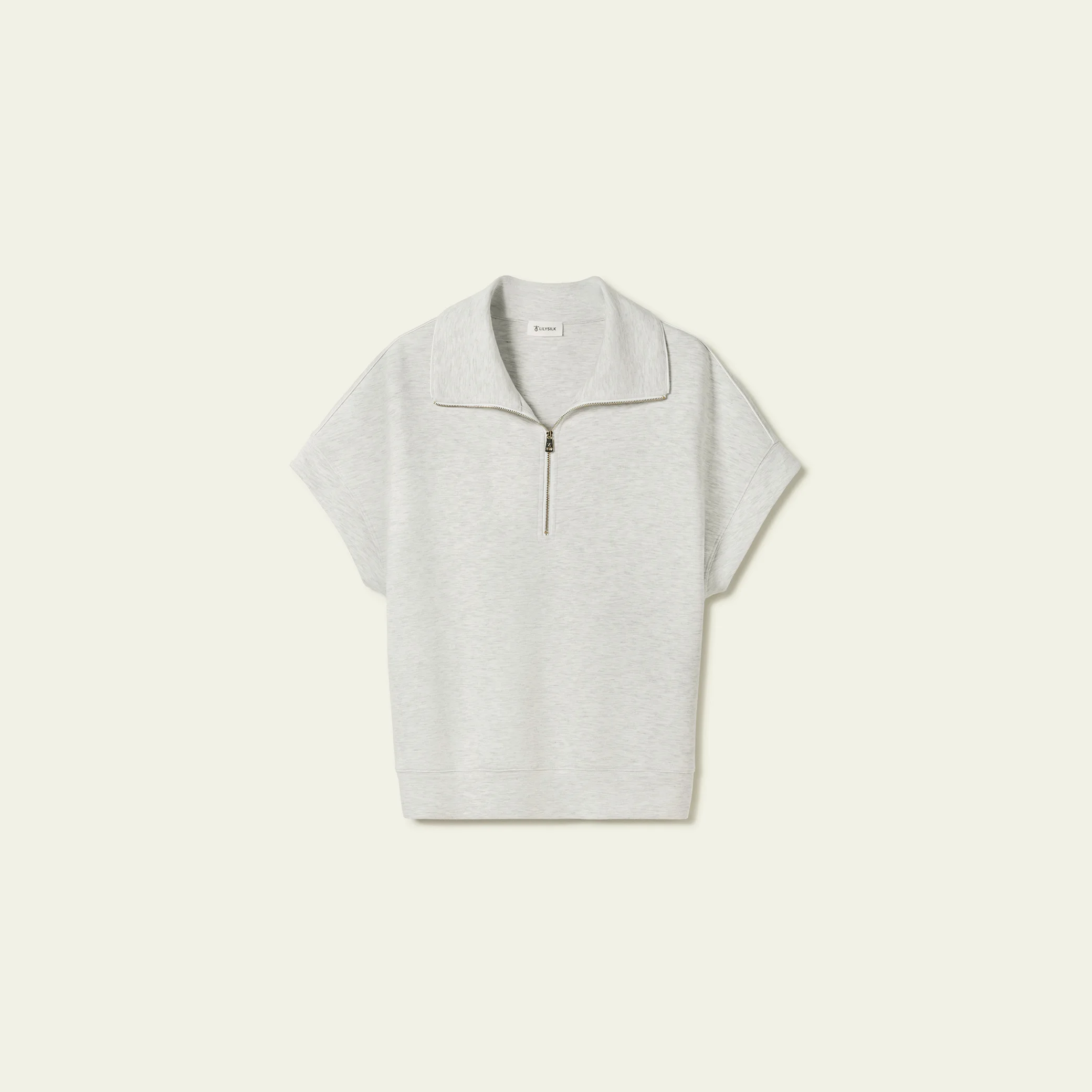LILYSILK SILKAIRY™ Short Sleeve Half-Zip Top
