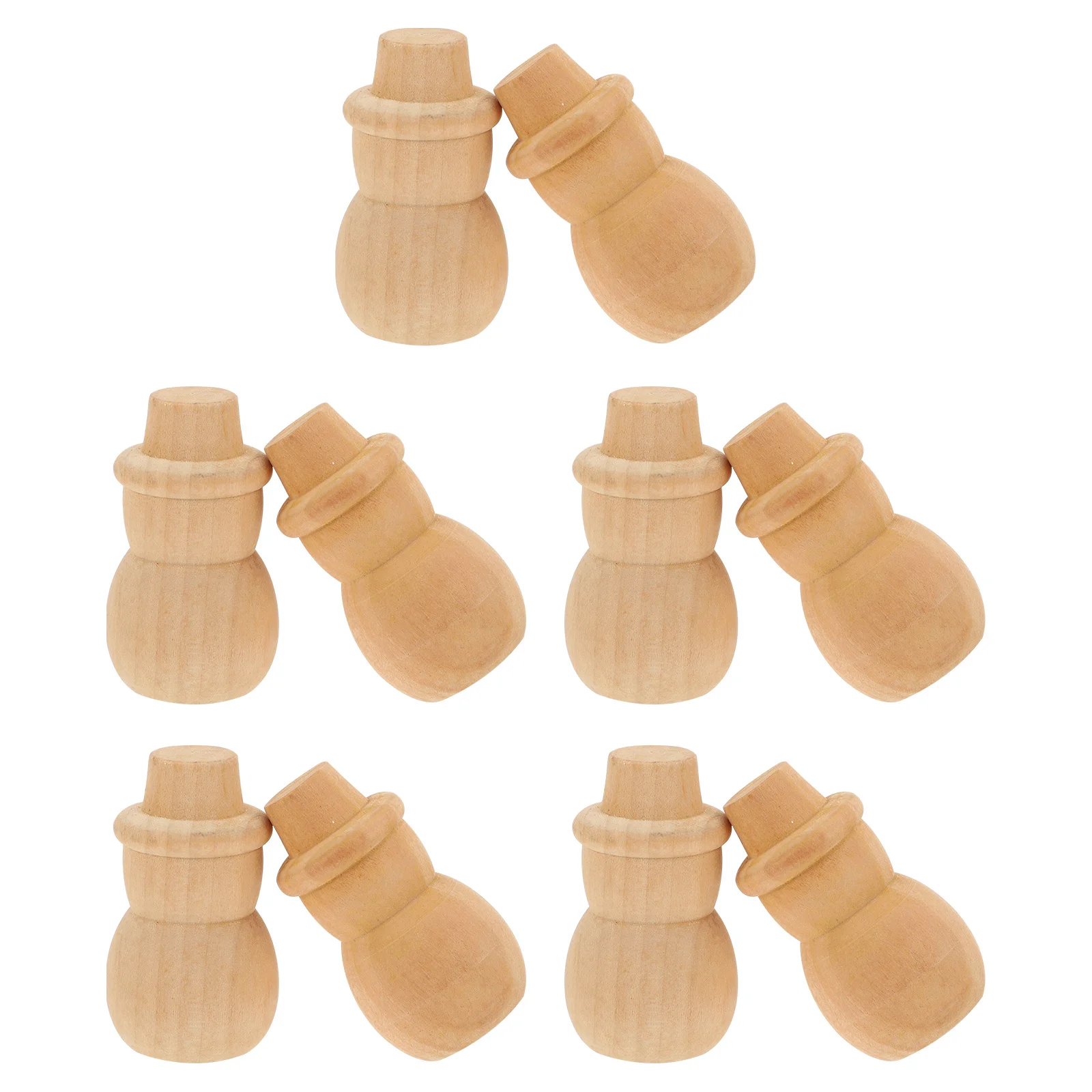

10Pcs Natural Wood Snowman DIY Crafts Xmas Decoration Hand Painted DIY Painting Decor Kids Xmas Adorn Hand-Painted Decors