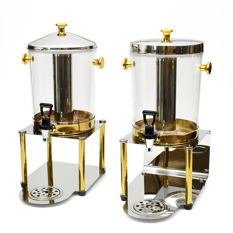 Luxury silvery/gold automatic drink dispenser 8/16L cold juice dispenser for restaurant hotel