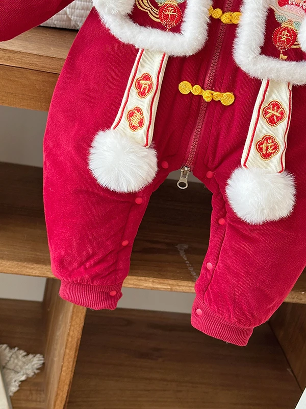 아기 소녀들을 위한 티엔드 코튼 새해 의상 겨울 작업복 세트 하이웨이스트 긴 바지 폴리에스터 섬유 레귤러 얇은
