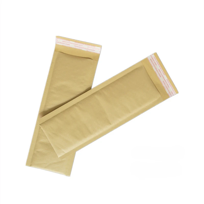 

50Pcs Long Shape Bubble Envelope Kraft Paper Plastic Film Bubble Bag Shockproof Padded Courier Envelopes Self Seal Bubble Mailer