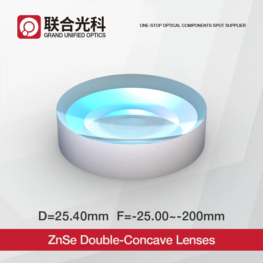 ZnSe Laser Infrared Double Concave Lenses Diameter 25.4mm Biconcave Optical Lens Coated at 8-12um