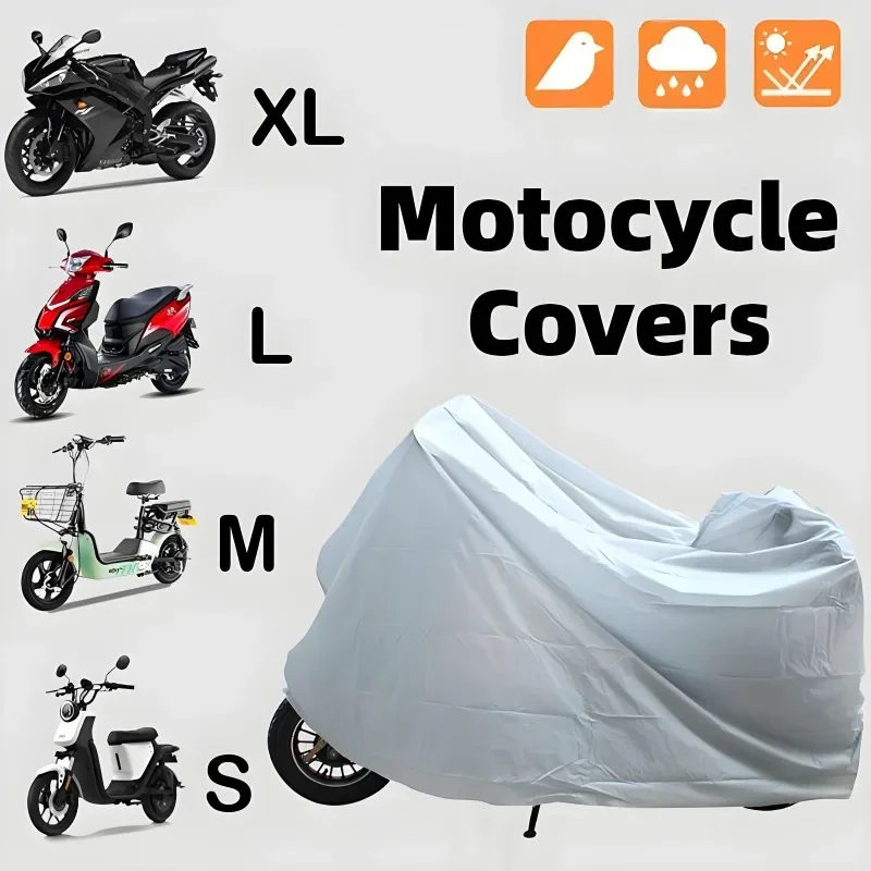 

Universal Motorcycle Cover Rainproof Sunshade Dustproof Motorcycle Clothes PEVA Single-layer Bicycle Electric Car Cover Tools