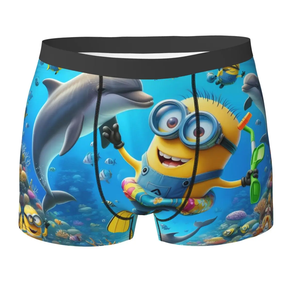 Minions Underwear Man Boxer Brief Breathable Boxer Shorts High Quality Print Plus Size Panties