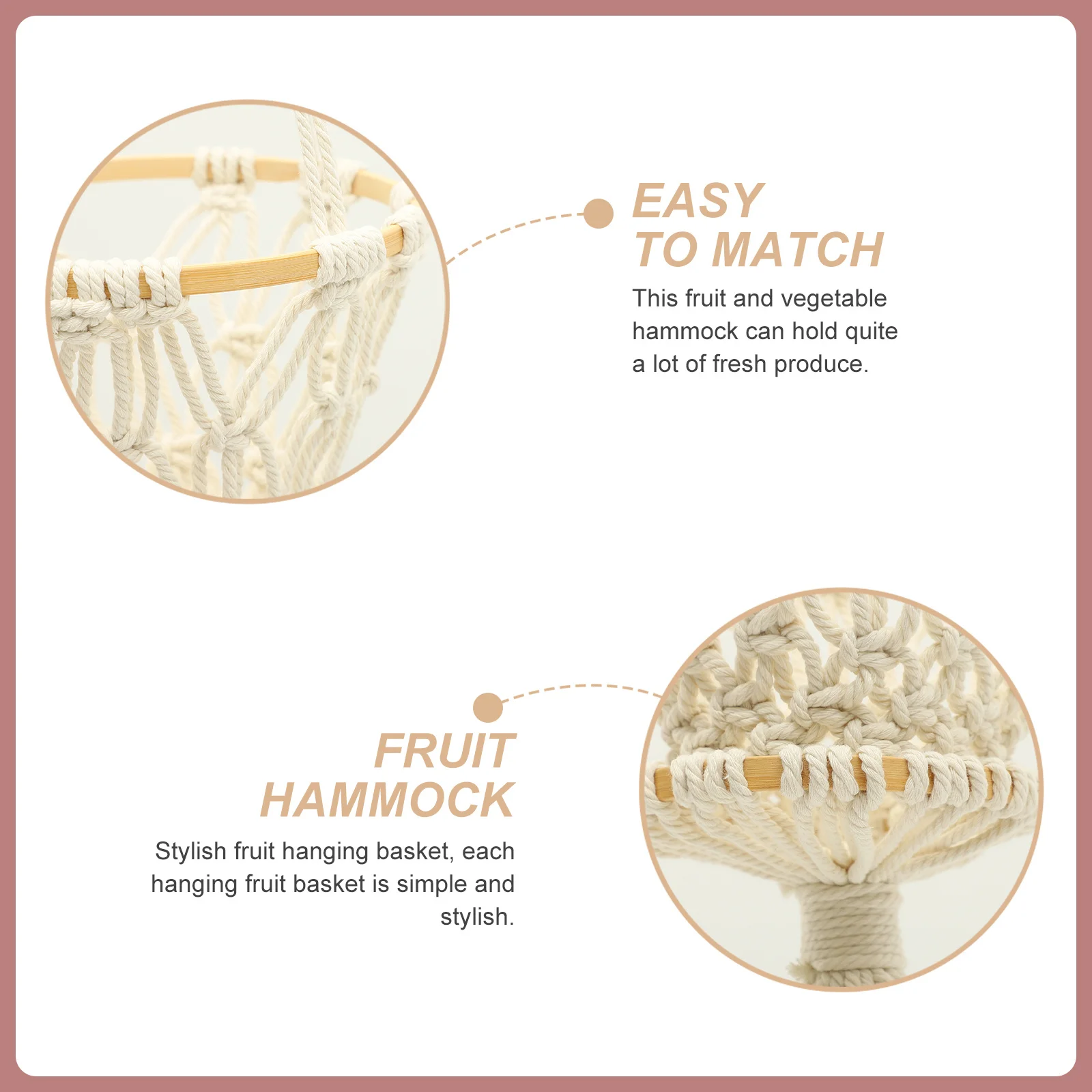 

Macrame Wall Hanging Fruit Vegetable Storage Basket Cotton Rope Hanging Hammock Kitchen Organization Macrame Basket