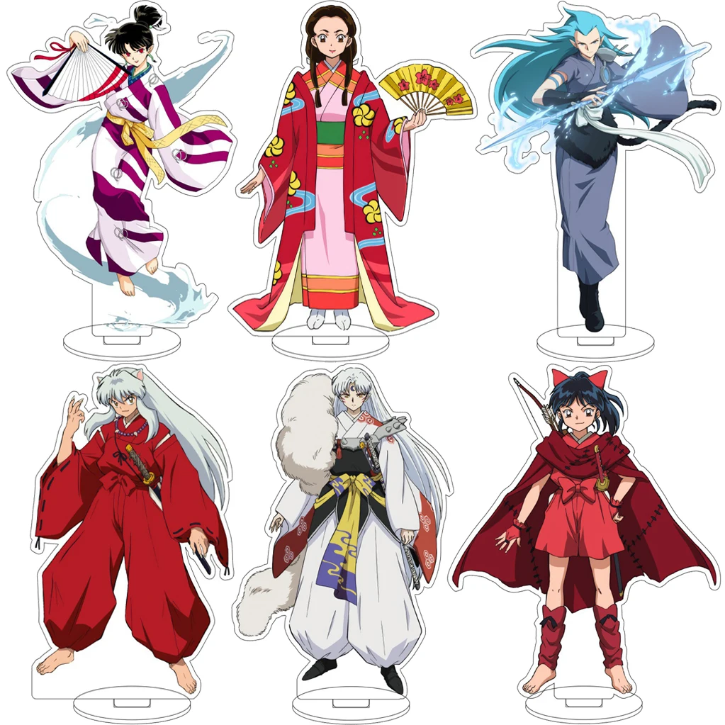 

16CM Anime Inuyasha Kikyou Higurashi Kagome Sesshoumaru Cos Acrylic Figure Stand Chrismas Gifts Ornaments