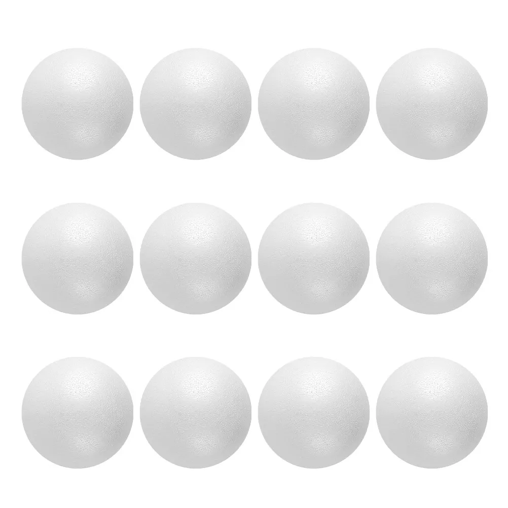 12pcs Blank Foam Round Ball For Diy Crafts Kindergarten Projects Creative Decoration Smooth Semicircle Mini Balls For view 4